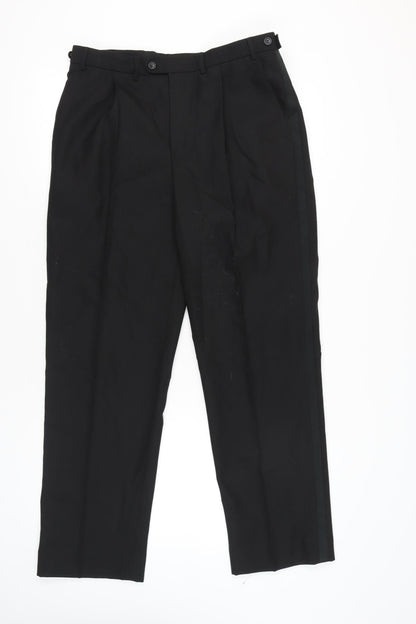 Armando Men’s Black Dress Pants 34W 31L Wool Blend Formal Trousers
