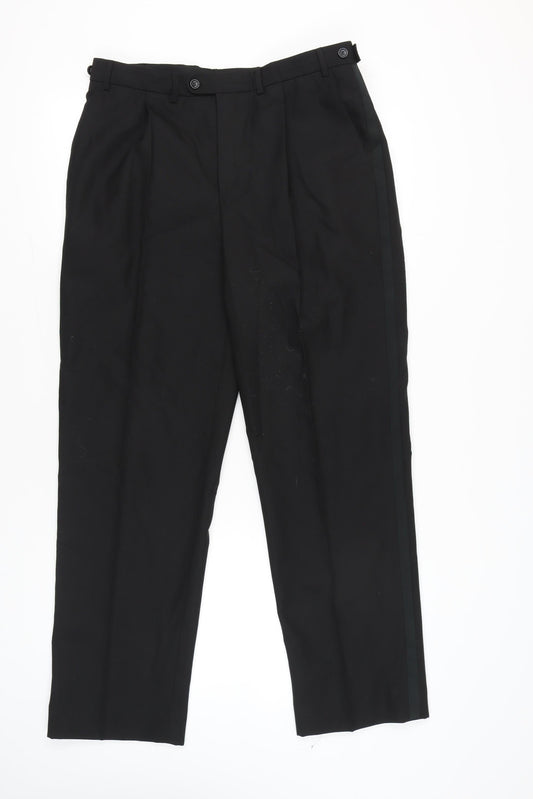 Armando Men’s Black Dress Pants 34W 31L Wool Blend Formal Trousers