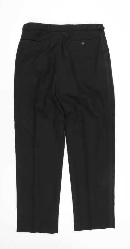 Armando Men’s Black Dress Pants 34W 31L Wool Blend Formal Trousers