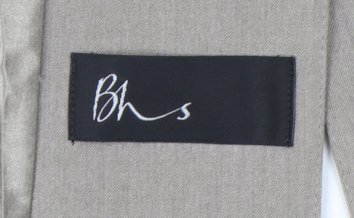 BHS Women Beige 14 Regular Fit Two-Button Work Blazer Jacket