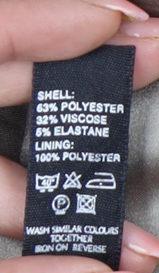 BHS Women Beige 14 Regular Fit Two-Button Work Blazer Jacket