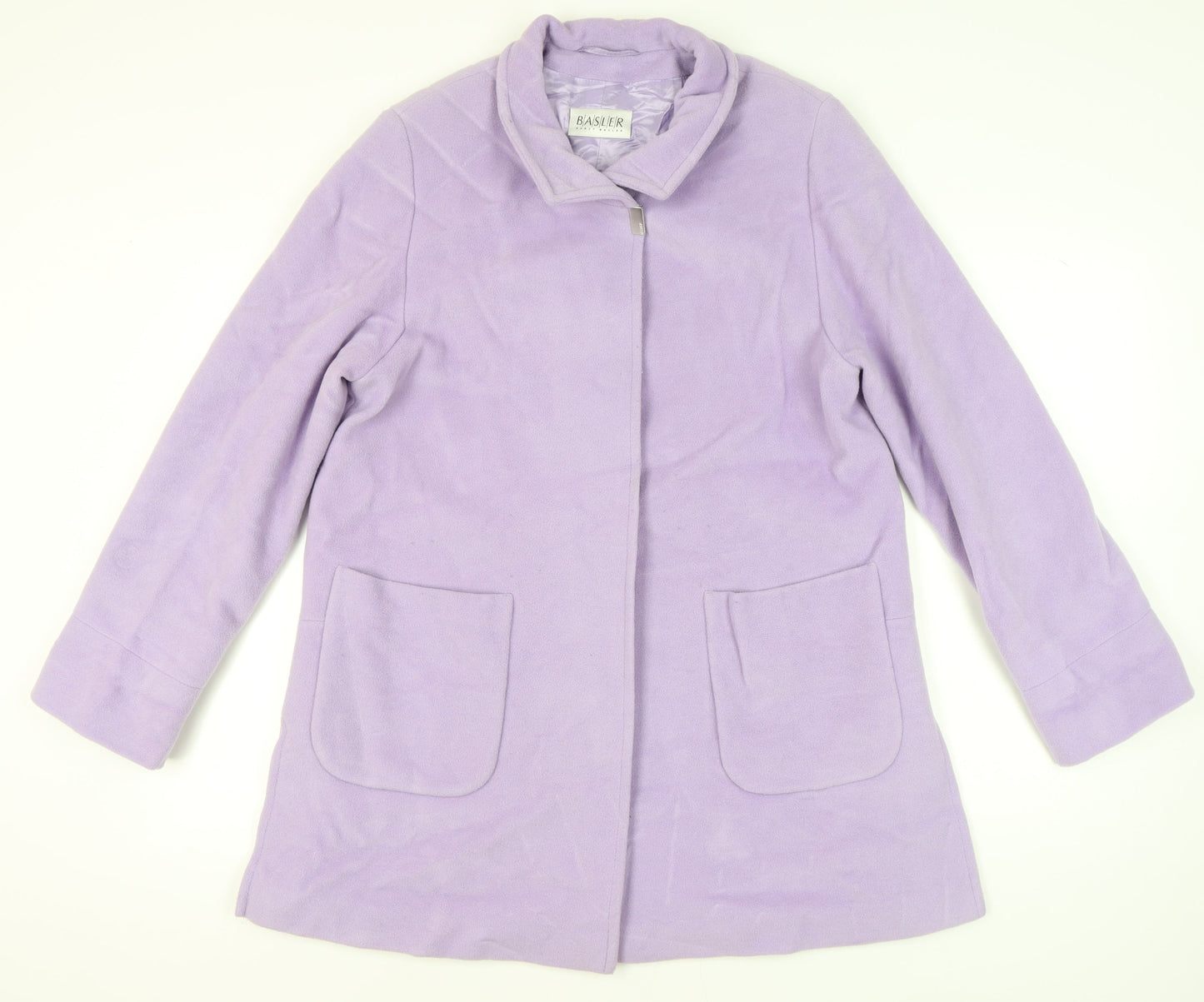 Basler Womens Purple Wool Blend Overcoat Size 14