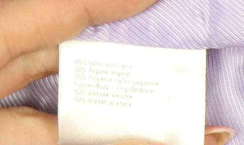 Basler Womens Purple Wool Blend Overcoat Size 14