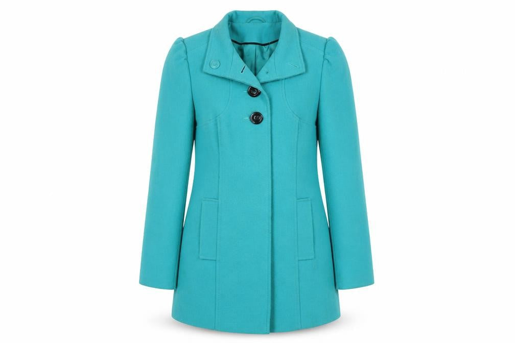 Womens UK Size 10 F&F Green Overcoat