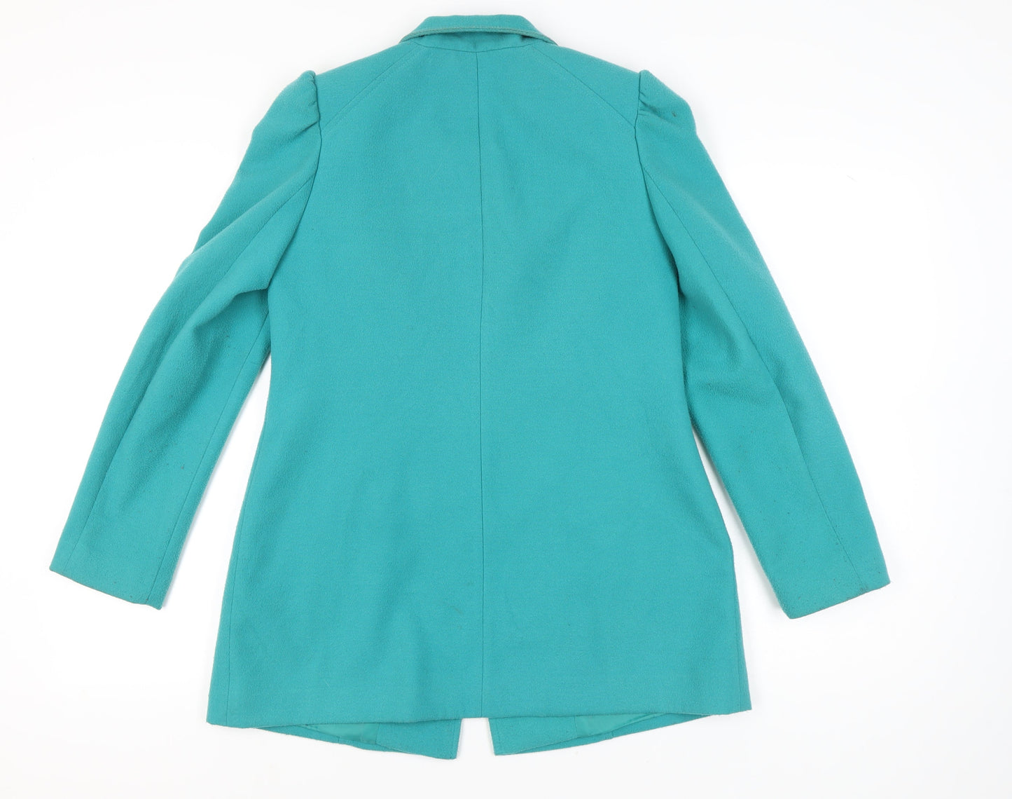 F&F Women’s Green Mid-Length Coat Size 10 Button Classic