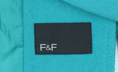 F&F Women’s Green Mid-Length Coat Size 10 Button Classic