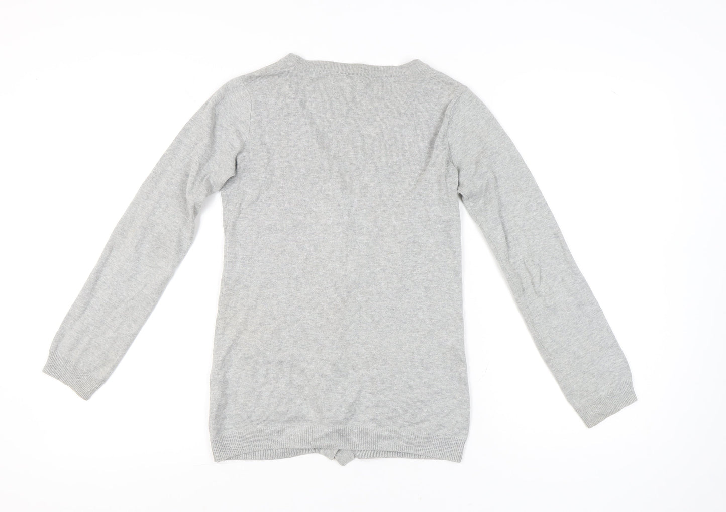 Gap Kids Teens Grey Cotton Sequin Pocket V-Neck Cardigan Size 14