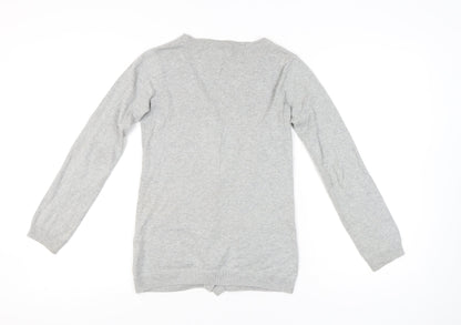 Gap Kids Teens Grey Cotton Sequin Pocket V-Neck Cardigan Size 14
