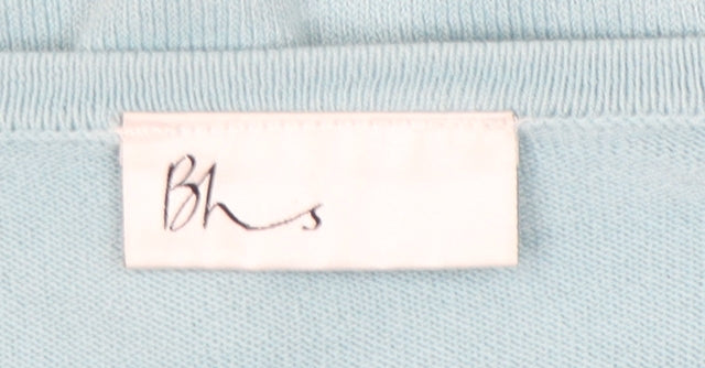 BHS Womens Blue Crew Neck Button Cardigan Size 16 Regular Fit