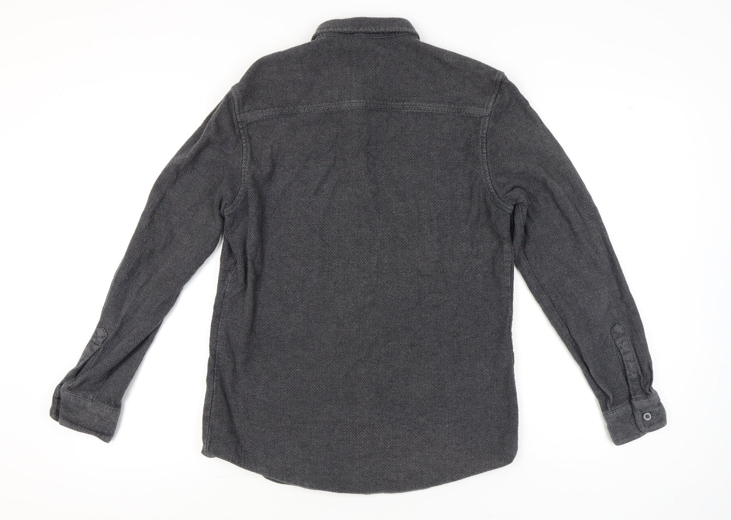 Topman Men’s Grey Flannel Cotton Button-Up Shirt Size M 38"-40" Regular Fit