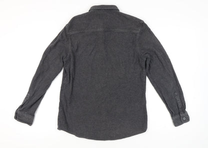 Topman Men’s Grey Flannel Cotton Button-Up Shirt Size M 38"-40" Regular Fit