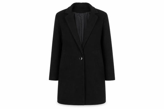 Womens UK Size 12 Bershka Black Overcoat