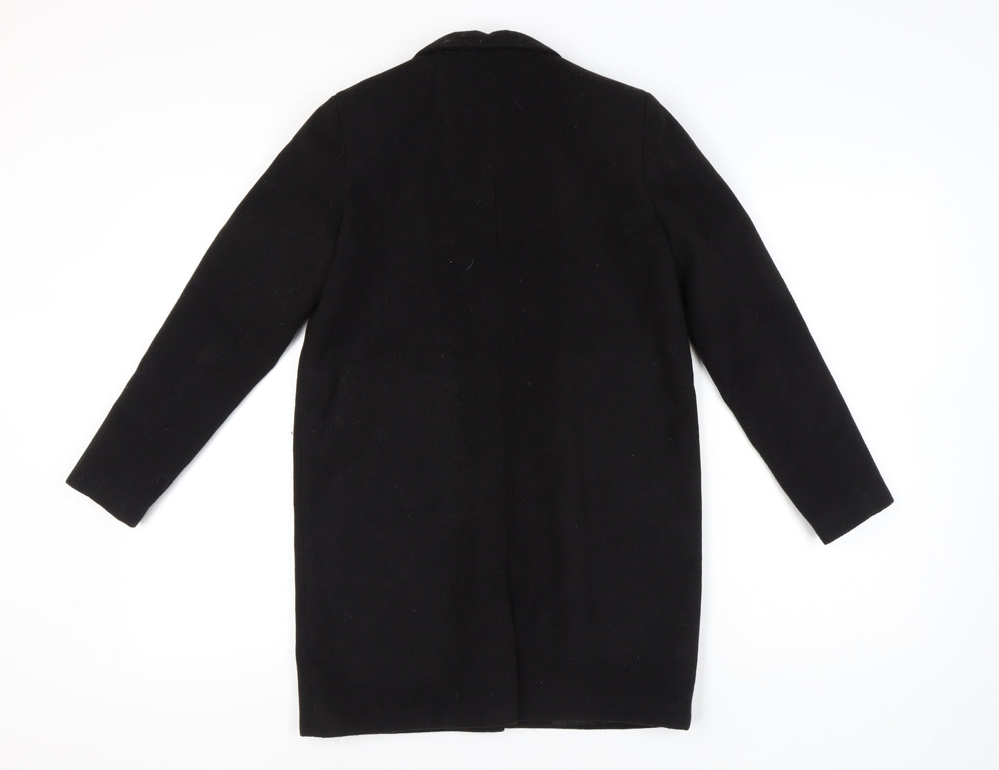 Womens UK Size 12 Bershka Black Overcoat