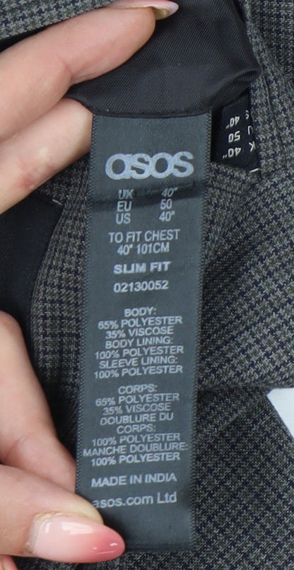 Mens UK Size 40 ASOS Regular Grey Suit Jacket