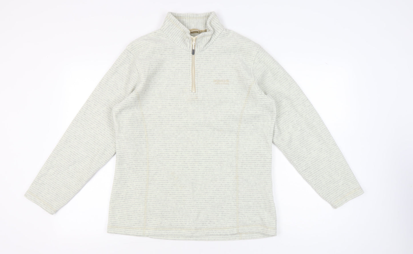 Regatta Women’s Beige Striped 1/4 Zip Fleece Sweatshirt UK 14