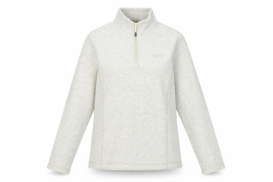 Regatta Women’s Beige Striped 1/4 Zip Fleece Sweatshirt UK 14