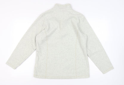 Regatta Women’s Beige Striped 1/4 Zip Fleece Sweatshirt UK 14