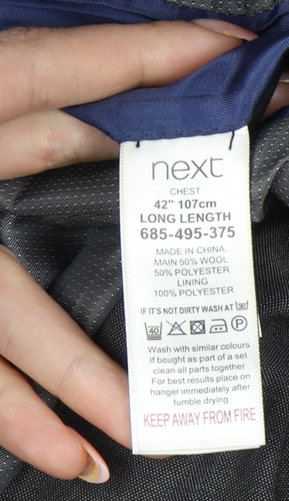 Mens UK Size 42 NEXT Regular Grey Suit Jacket
