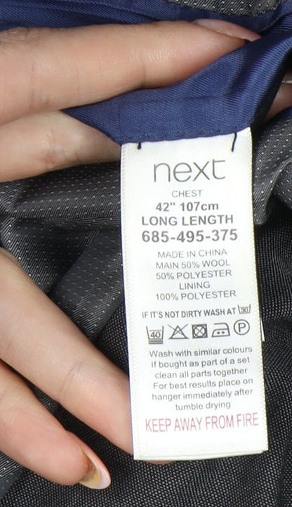 Mens UK Size 42 NEXT Regular Grey Suit Jacket