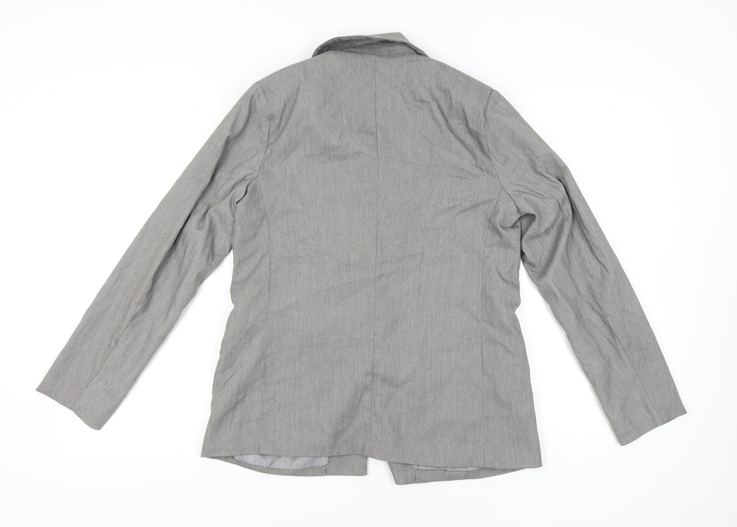 New Look Women Grey Size 12 Regular Fit Single Breasted Blazer