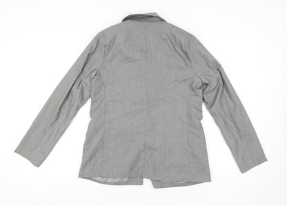 New Look Women Grey Size 12 Regular Fit Single Breasted Blazer