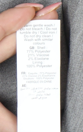 New Look Women Grey Size 12 Regular Fit Single Breasted Blazer