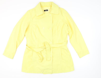 Womens UK Size 16 David Barry Yellow Trench Coat