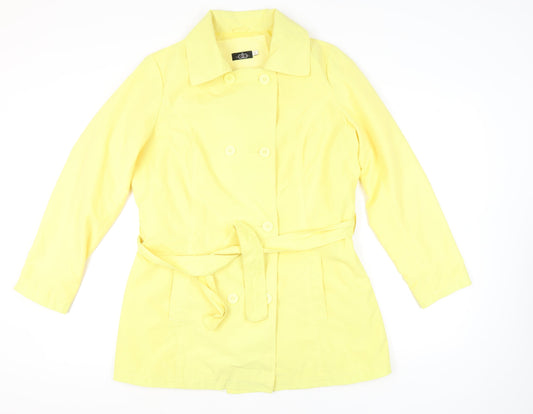 Womens UK Size 16 David Barry Yellow Trench Coat