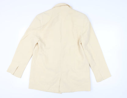 Zara Women Beige Double Breasted Blazer Jacket Size 12
