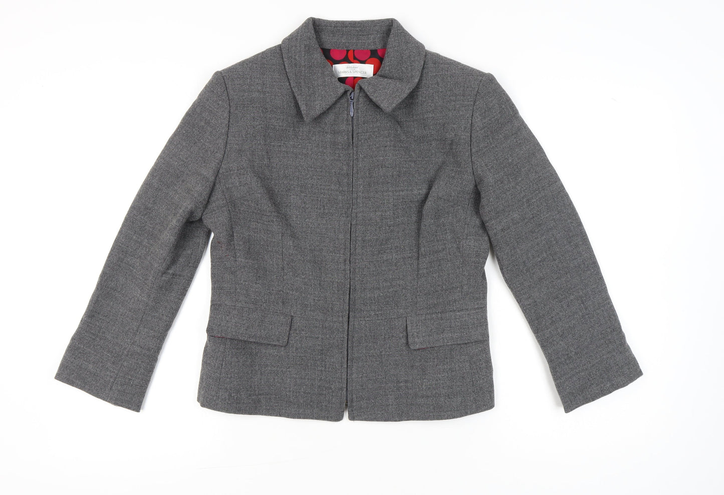 Marks and Spencer Women’s Grey Wool Blend Suit Jacket UK 12