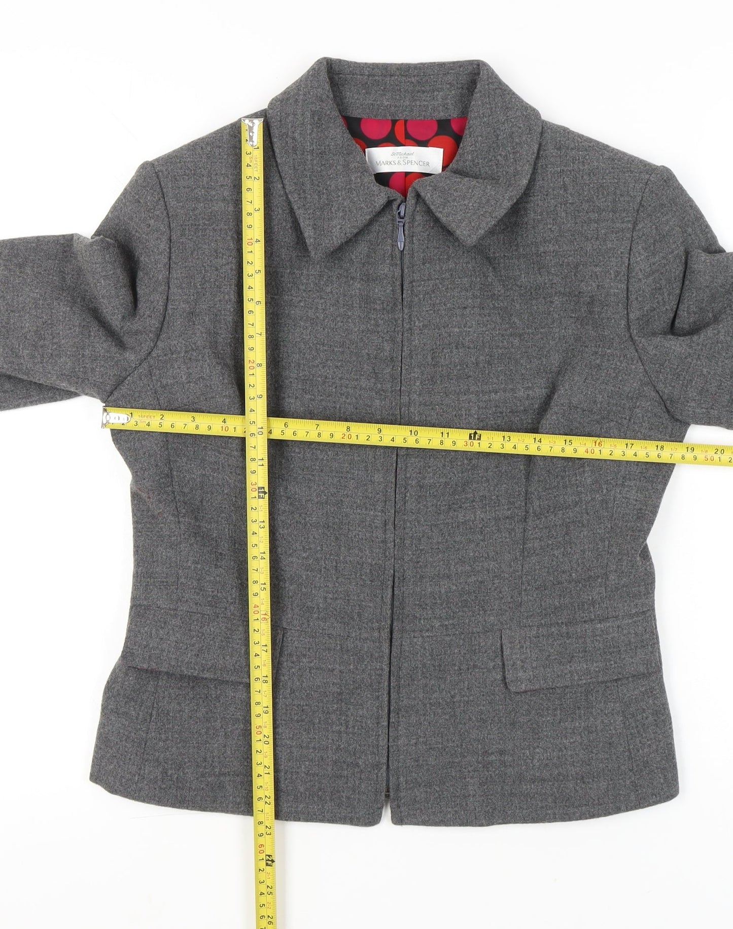 Marks and Spencer Women’s Grey Wool Blend Suit Jacket UK 12