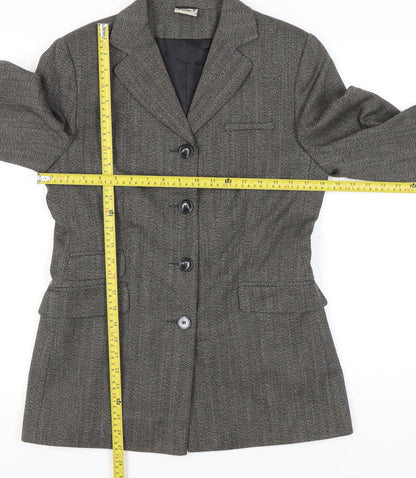 Select Women Grey Herringbone Suit Jacket Size 12 Tailored Blazer