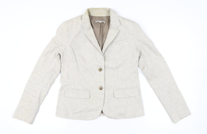 Gap Womens Beige Linen Blend Blazer Jacket UK 10 Workwear Tailored