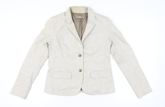 Gap Womens Beige Linen Blend Blazer Jacket UK 10 Workwear Tailored