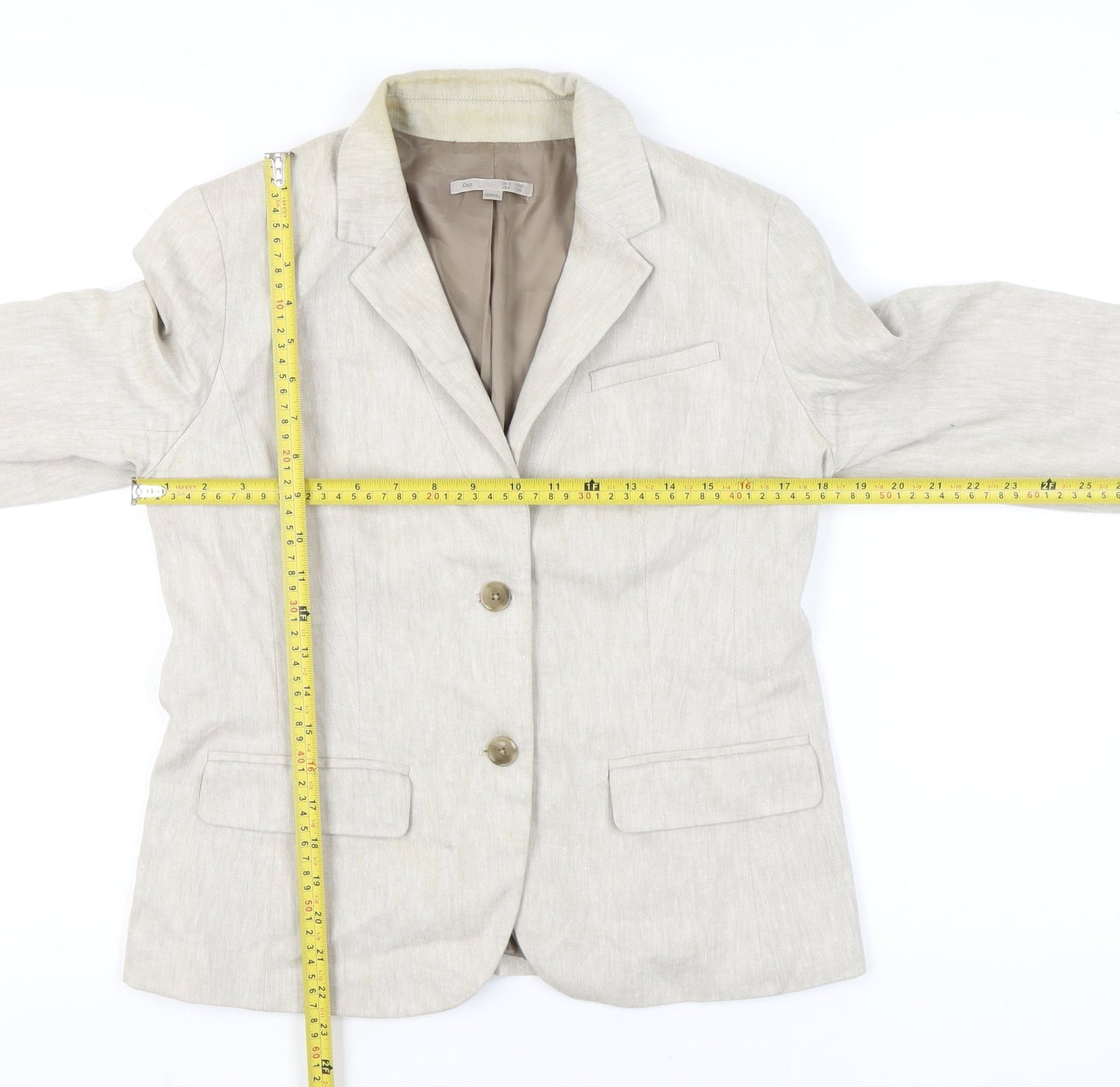Gap Womens Beige Linen Blend Blazer Jacket UK 10 Workwear Tailored