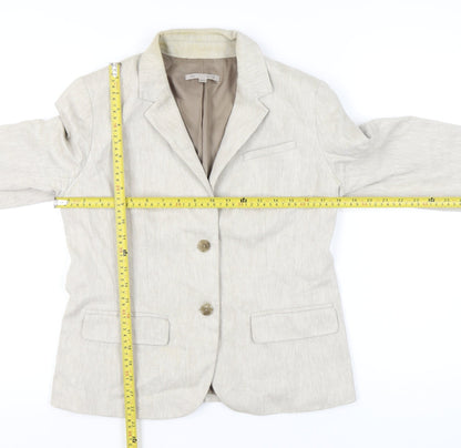 Gap Womens Beige Linen Blend Blazer Jacket UK 10 Workwear Tailored