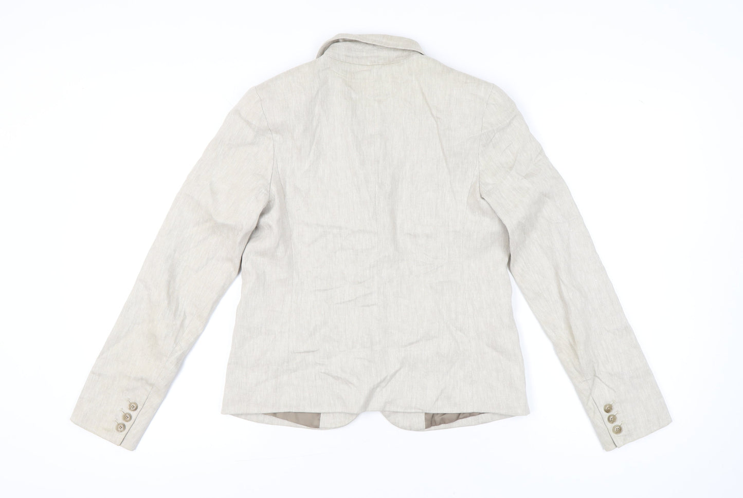 Gap Womens Beige Linen Blend Blazer Jacket UK 10 Workwear Tailored