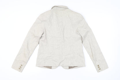 Gap Womens Beige Linen Blend Blazer Jacket UK 10 Workwear Tailored
