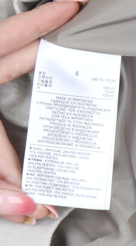 Gap Womens Beige Linen Blend Blazer Jacket UK 10 Workwear Tailored