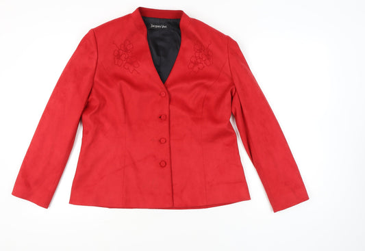 Jacques Vert Women’s Red Size 16 Shawl Collar Suit Jacket