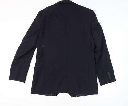 Moss 1851 Men's Blue 42R Tailored Fit Wool Blend Blazer Jacket