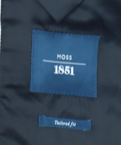 Moss 1851 Men's Blue 42R Tailored Fit Wool Blend Blazer Jacket