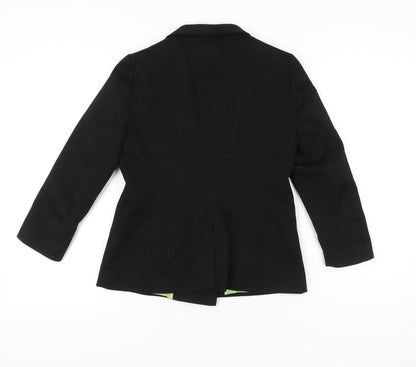 Denim Co Women Black Size 8 Double-Breasted Blazer Jacket