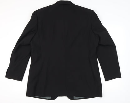 F&F Men’s Black 46 Regular Fit Blazer Jacket Smart Formal