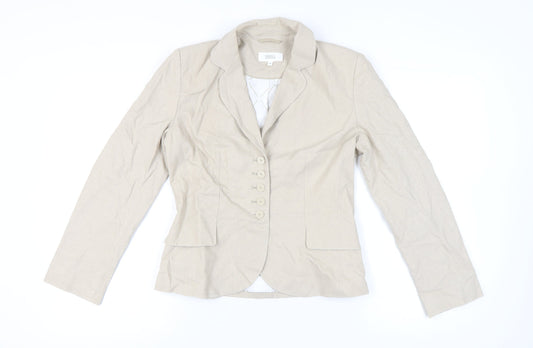 Marks and Spencer Women’s Beige Linen Blend Tailored Suit Jacket Size 10