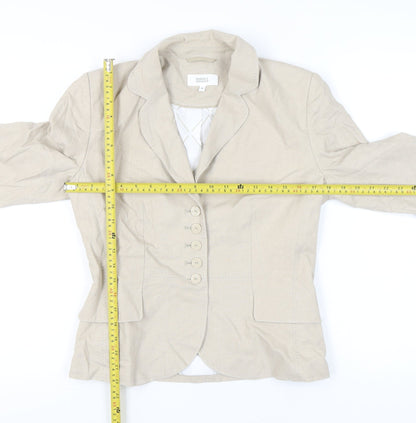 Marks and Spencer Women’s Beige Linen Blend Tailored Suit Jacket Size 10