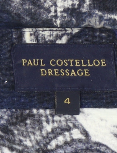 Womens UK Size 4 Paul Costelloe Blue Ruffle Blouse