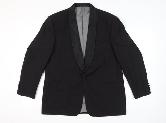 Mens UK Size 42 David Moss Regular Black Suit Tuxedo