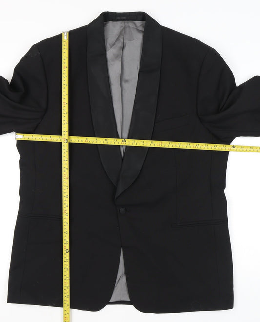 Mens UK Size 42 David Moss Regular Black Suit Tuxedo