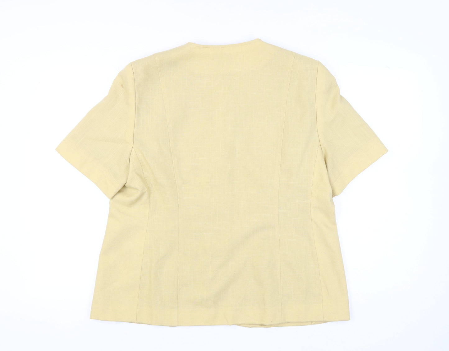 Eastex Womens Yellow Viscose Blend Suit Jacket Size 16 Short Sleeve